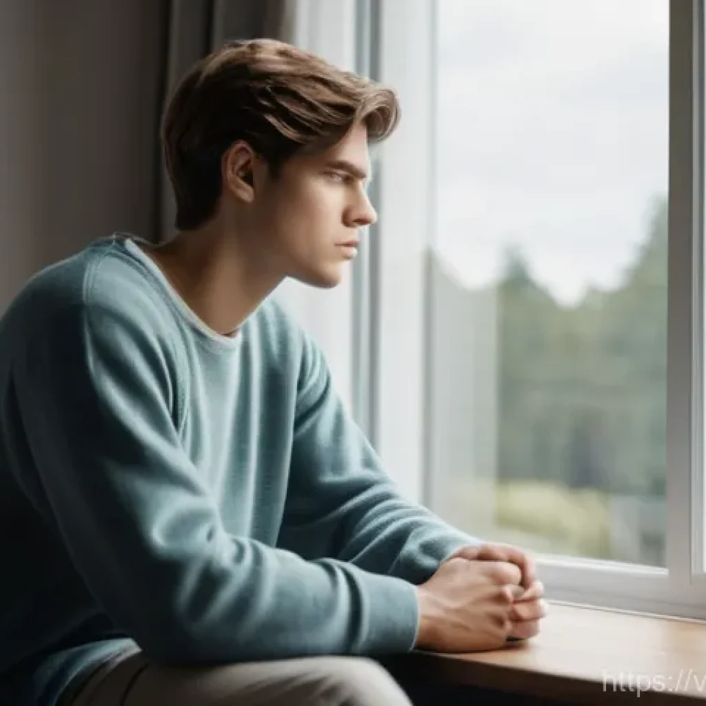 좌절 극복을 위한 실천적 조언 - **Prompt 1: Quiet Resilience**
A young adult, either male or female, sits near a large window, l...