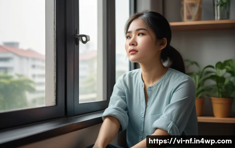 좌절 감정의 생리적 반응 이해하기 - A realistic and detailed illustration of a young Vietnamese adult woman sitting alone in a modern Ha...