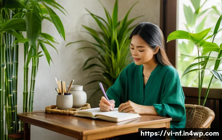 좌절 감정의 원인과 대응 방법 - A serene Vietnamese woman in casual modern attire sitting peacefully in a cozy, sunlit corner of her...