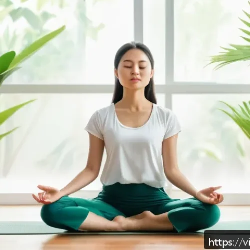 Home 30 좌절을 다루는 심리적 도구 - A young Vietnamese woman sitting peacefully on a wooden floor in a bright, minimalist room decorated...