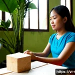 좌절 내성 훈련의 목표와 성과 - Photorealistic documentary-style scene in a Vietnamese youth counseling center, a young Vietnamese w...